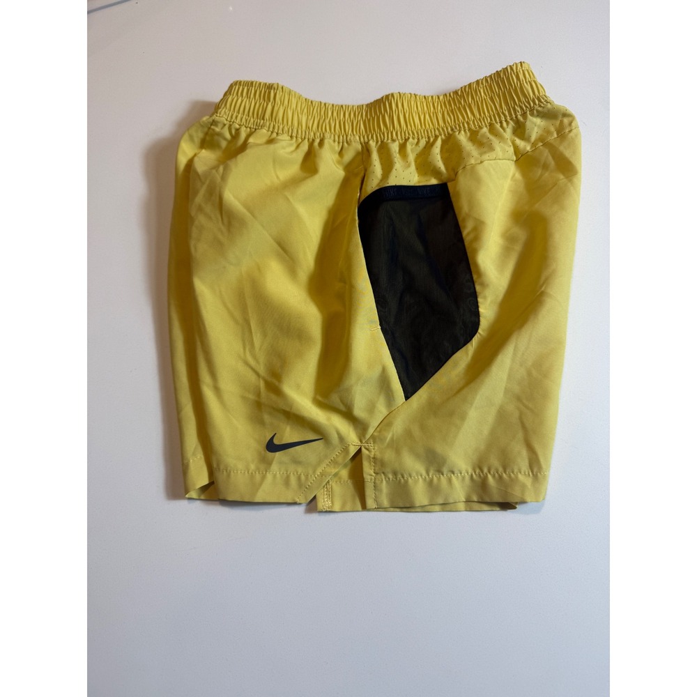 Nike Boys Dri\-FIT Athletic Yellow Short Size S 6-7
